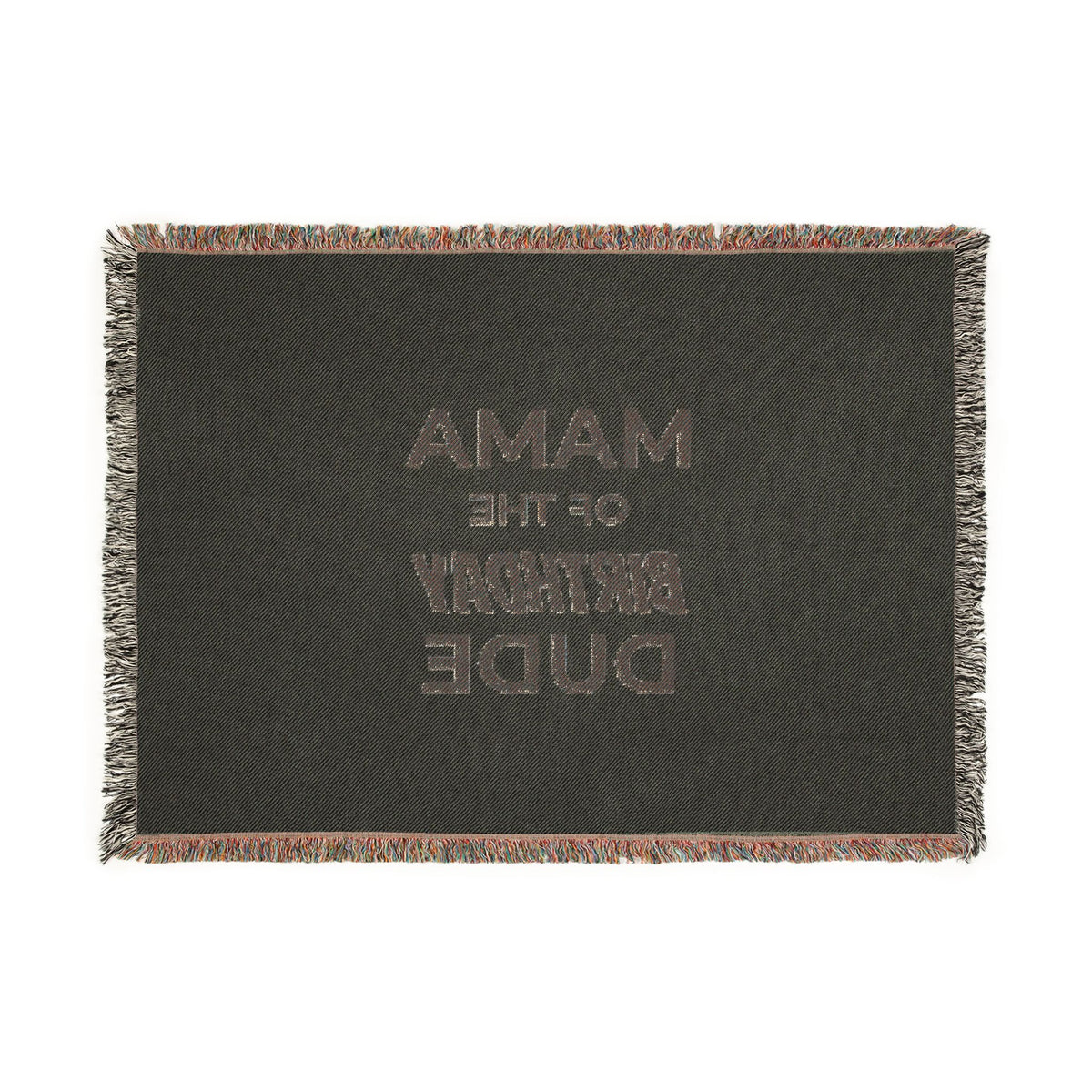 Mama of the Birthday Dude Woven Blanket — Funny Mom Gift for Birthday Celebrations